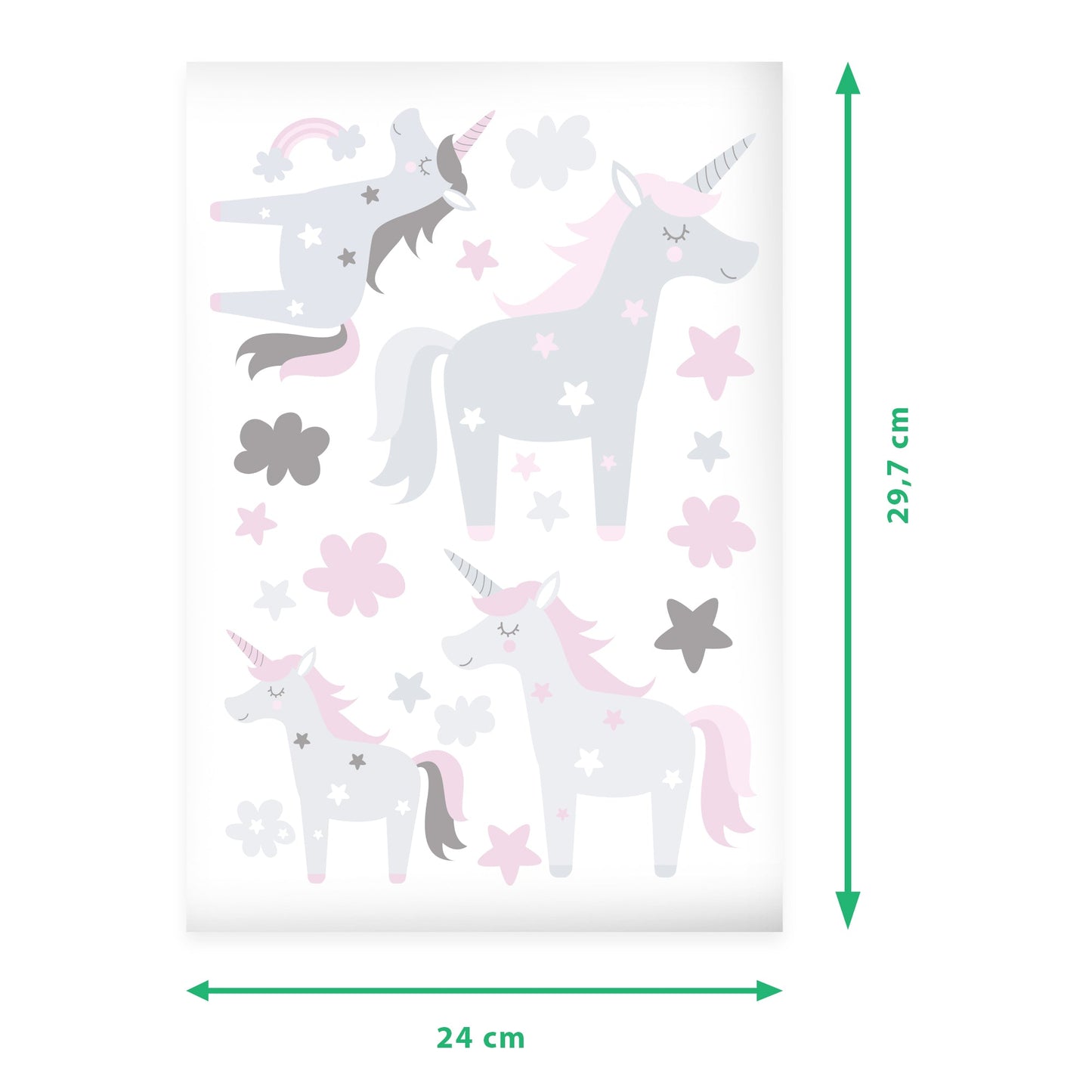 Wandsticker Set Einhorn & Sterne