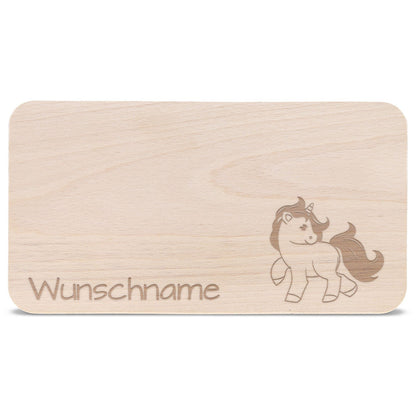 Frühstücksbrettchen für Kinder im " Einhorn" Design mit Wunschname