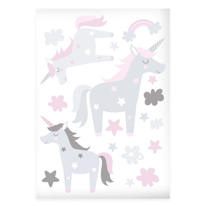 Wandsticker Set Einhorn & Sterne