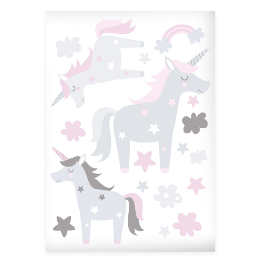Wandsticker Set Einhorn & Sterne