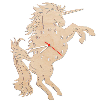 Kinder Wanduhr im Einhorn Design
