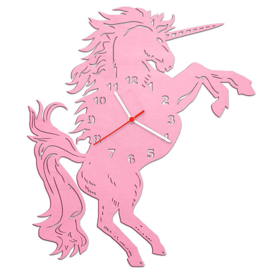 Kinder Wanduhr im Einhorn Design