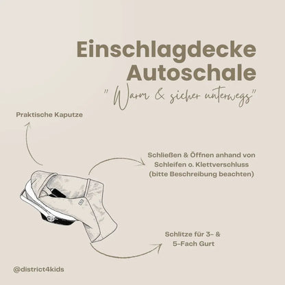 Einschlagdecke Musselin – 2.5 TOG Babyschale
