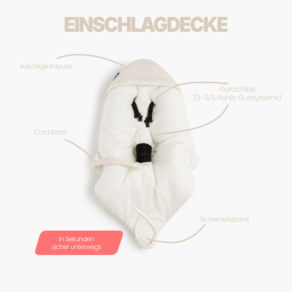 Einschlagdecke Musselin Leo – 2.5 TOG, Babyschale District for Kids
