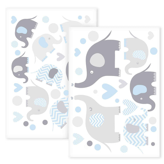 Wandsticker Set Elefanten, Herzen & Kreise