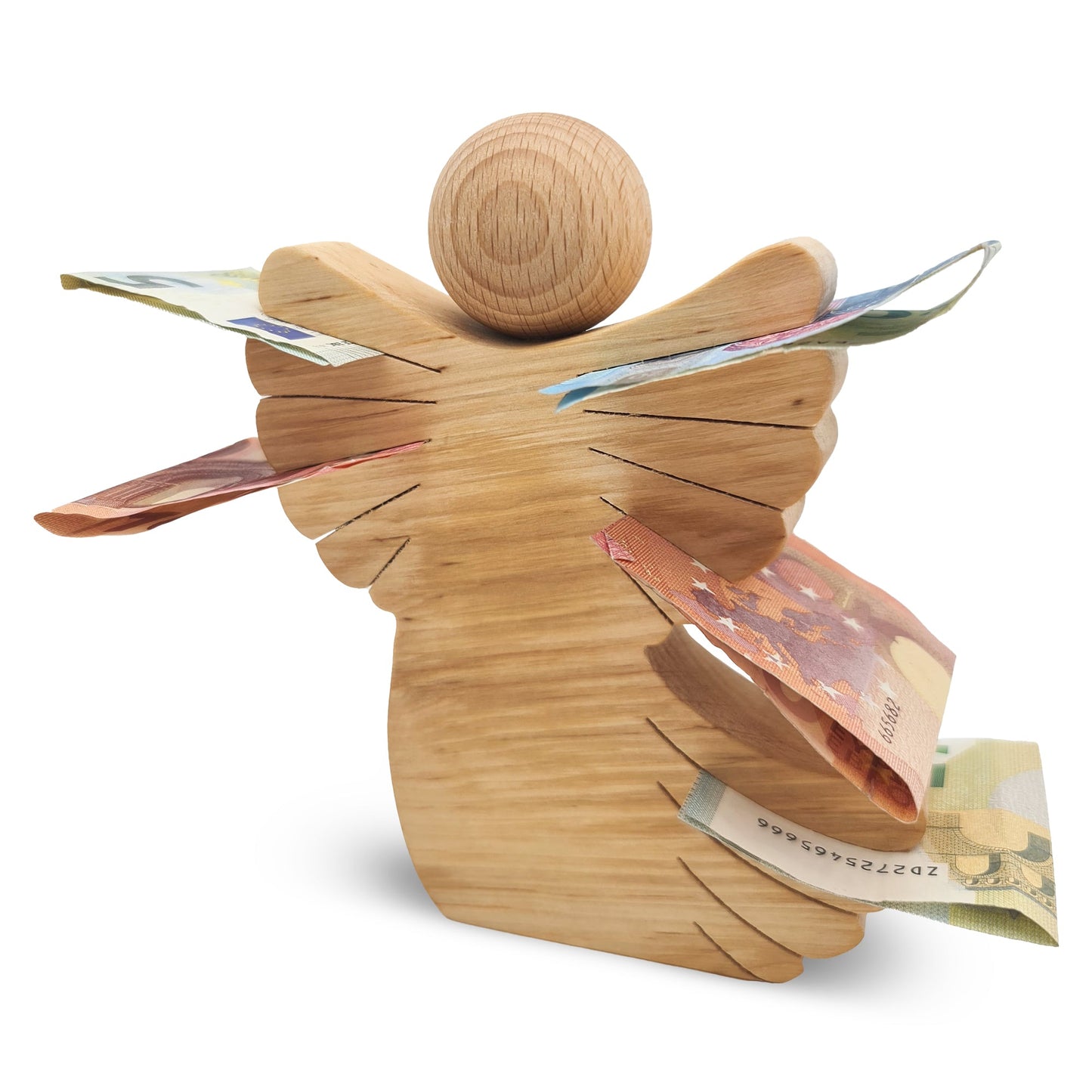 Tischdekoration aus Holz - gravierter Engel - Personalisiert mit Namen & Datum