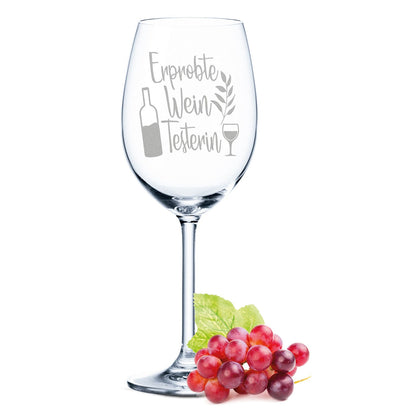 Leonardo Weinglas mit Gravur "Erprobte Wein Testerin"