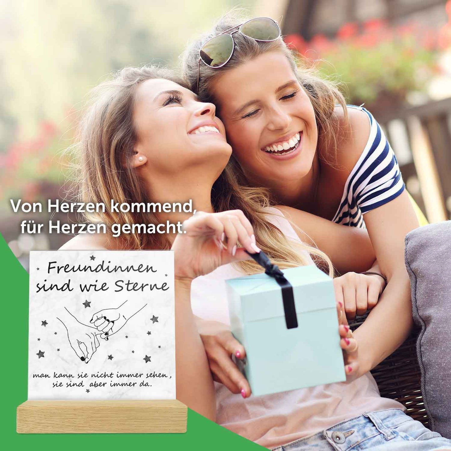 Acrylschild mit dem Spruch Freundinnen sind wie Sterne - Geschenk für die beste Freundin