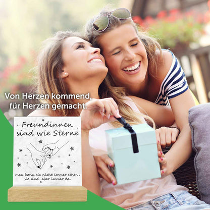 Acrylschild mit dem Spruch Freundinnen sind wie Sterne - Geschenk für die beste Freundin