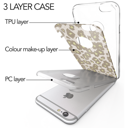 NALIA Handyhülle kompatibel mit iPhone 6 6S, Glitzer Leopard Ultra-Slim Silikon-Case Back-Cover Schutz-Hülle, Glitter Leo Sparkle Handy-Tasche, Dünnes Bling Strass Thin Smart-Phone Etui - Silber Grün