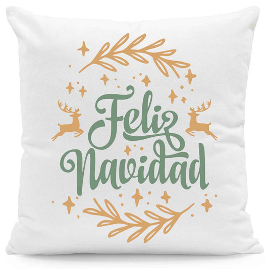 Kissen mit Weihnachtsmotiv - Feliz Navidad  - Weihnachtsdeko - Geschenk für Frauen & Männer