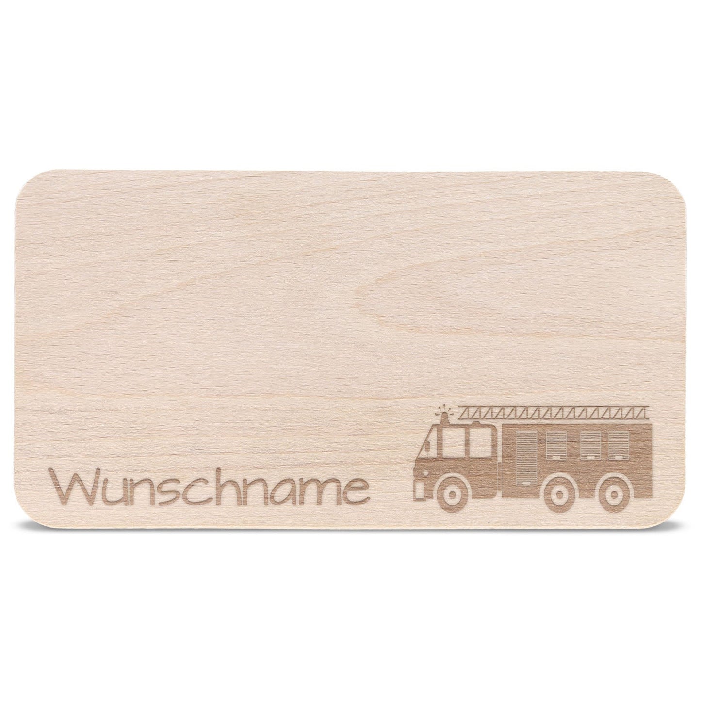 Frühstücksbrettchen für Kinder im " Feuerwehr" Design mit Wunschname