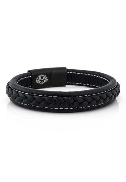 Fides Leather Bracelet Matte Black - Black