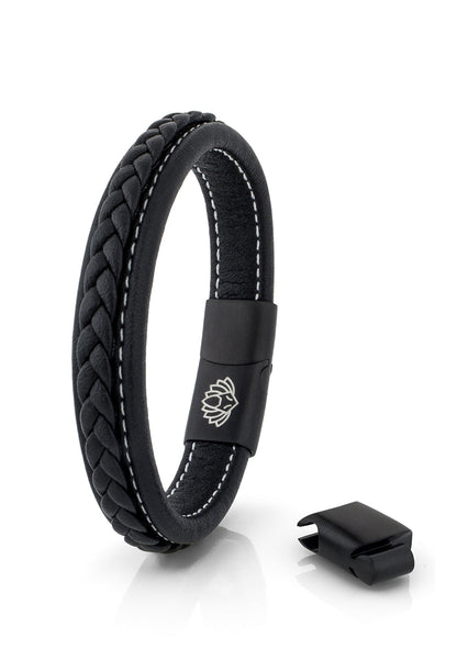 Fides Leather Bracelet Matte Black - Black