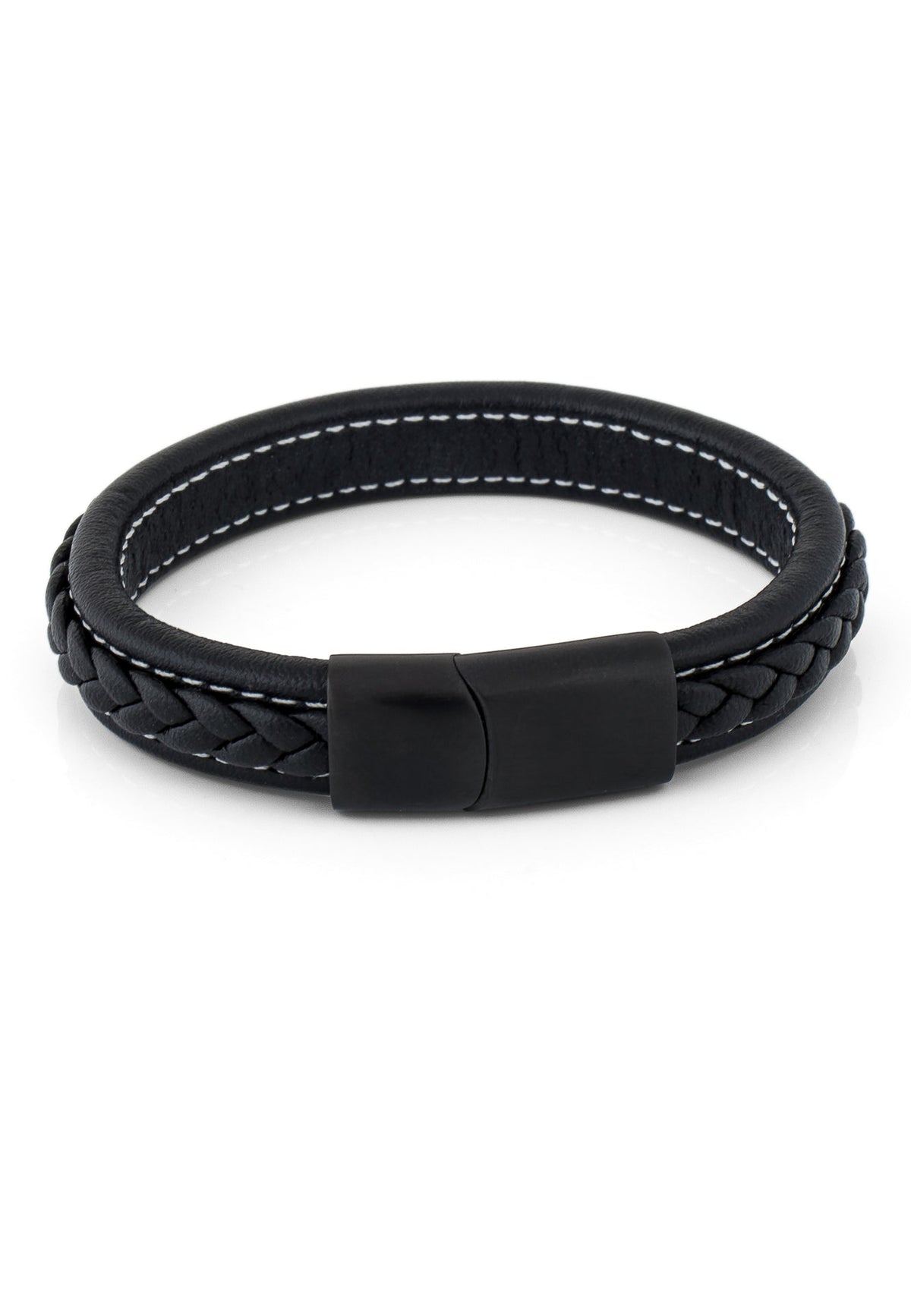 Fides Leather Bracelet Matte Black - Black