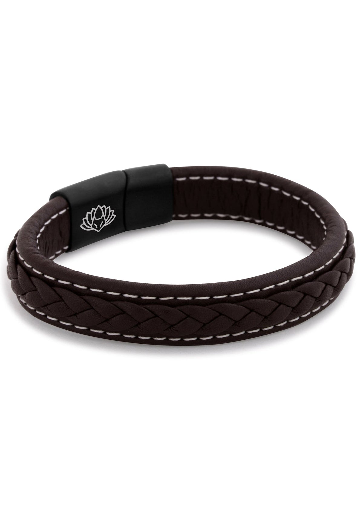 Fides Leather Bracelet Matte Black - Brown