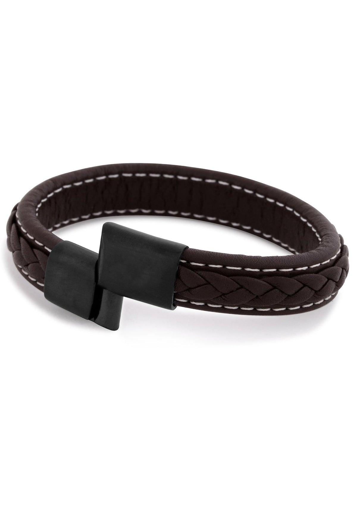 Fides Leather Bracelet Matte Black - Brown