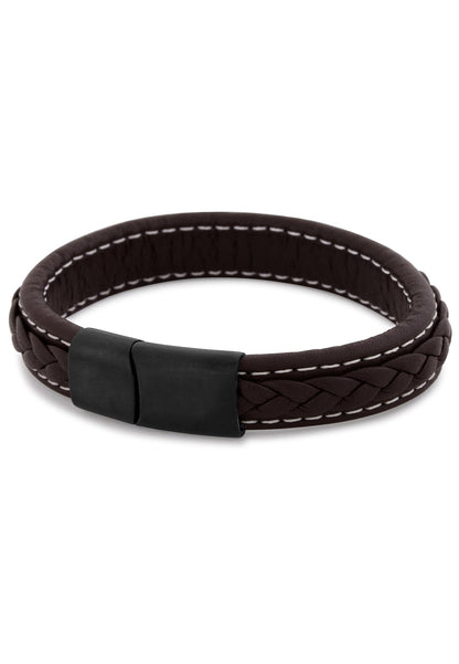 Fides Leather Bracelet Matte Black - Brown