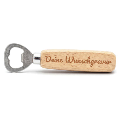 Flaschenöffner aus Holz mit Gravur - Personalisiert mit Namen - Geschenke für Männer