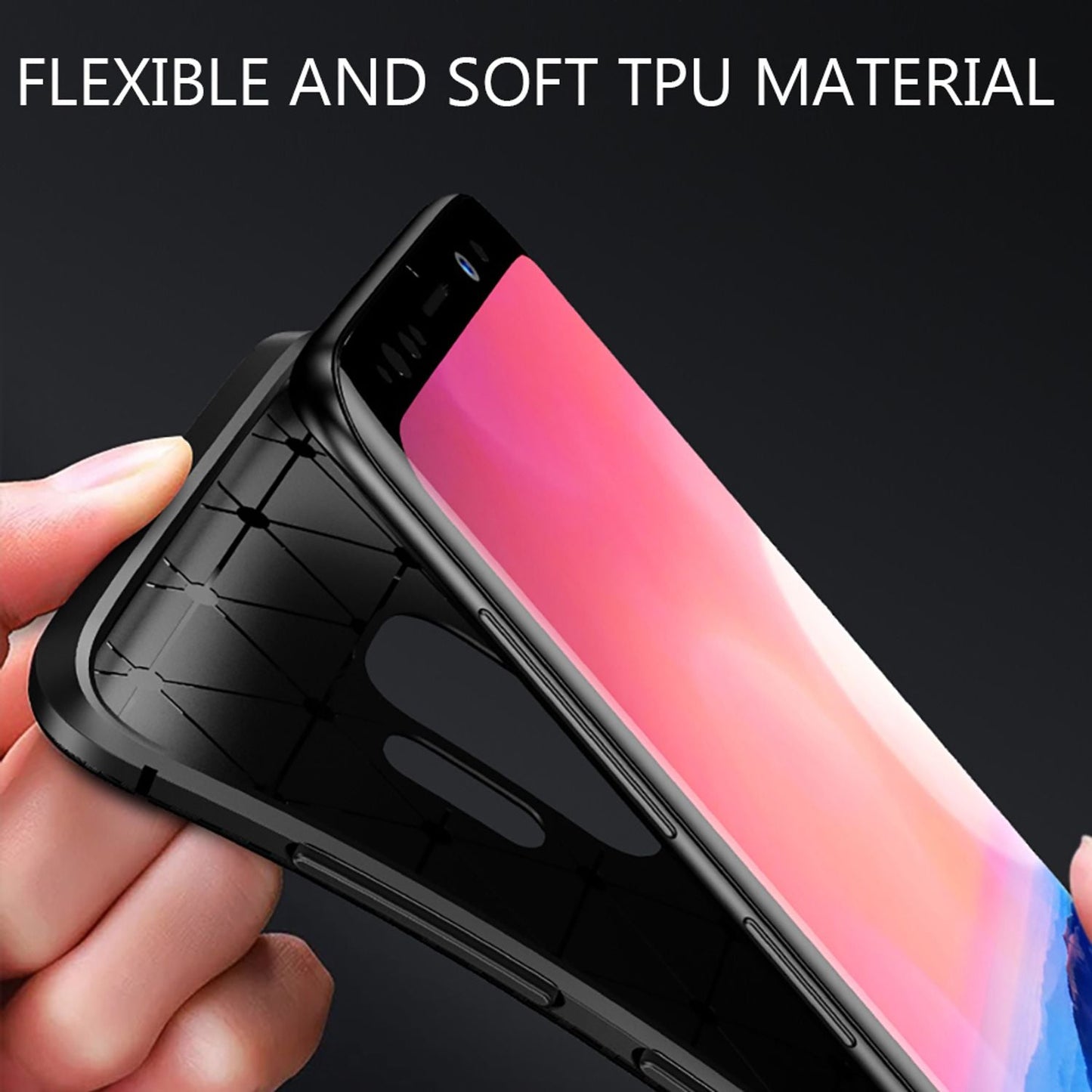 NALIA Silikonhülle für Samsung Galaxy S9 – Rutschfest & Matt – VORTEX (Gebürstete Optik & Carbon Design) – Marke aus Berlin