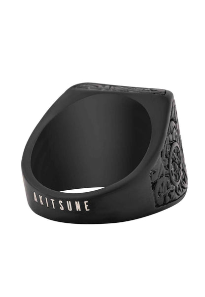 Floral Ring Matte Black