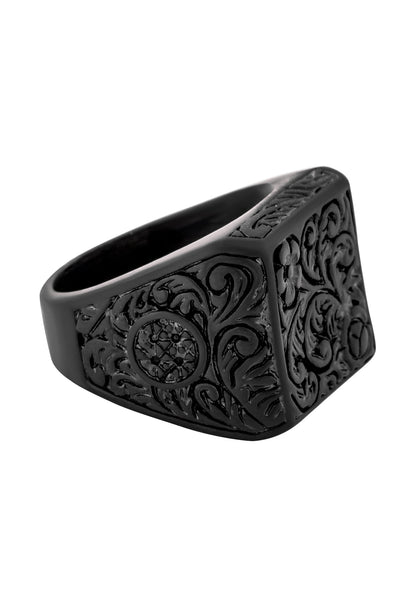 Floral Ring Matte Black