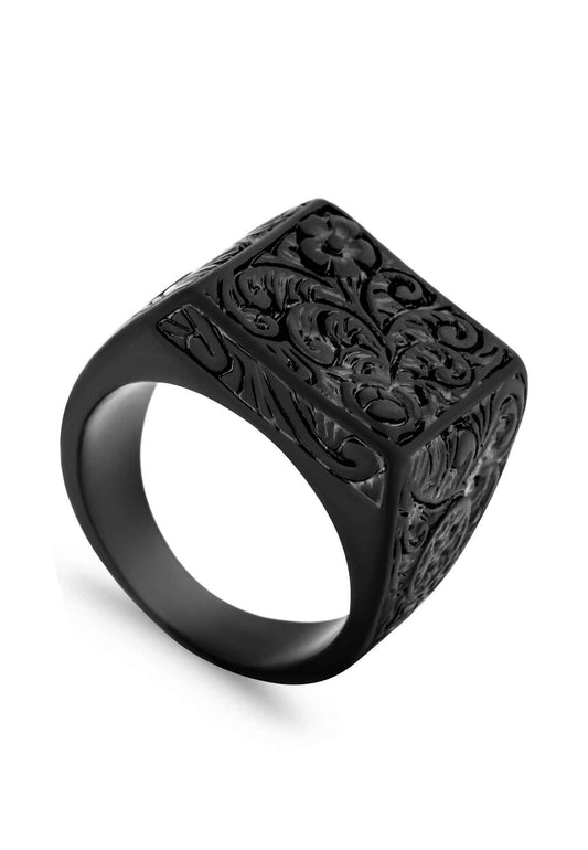 Floral Ring Matte Black