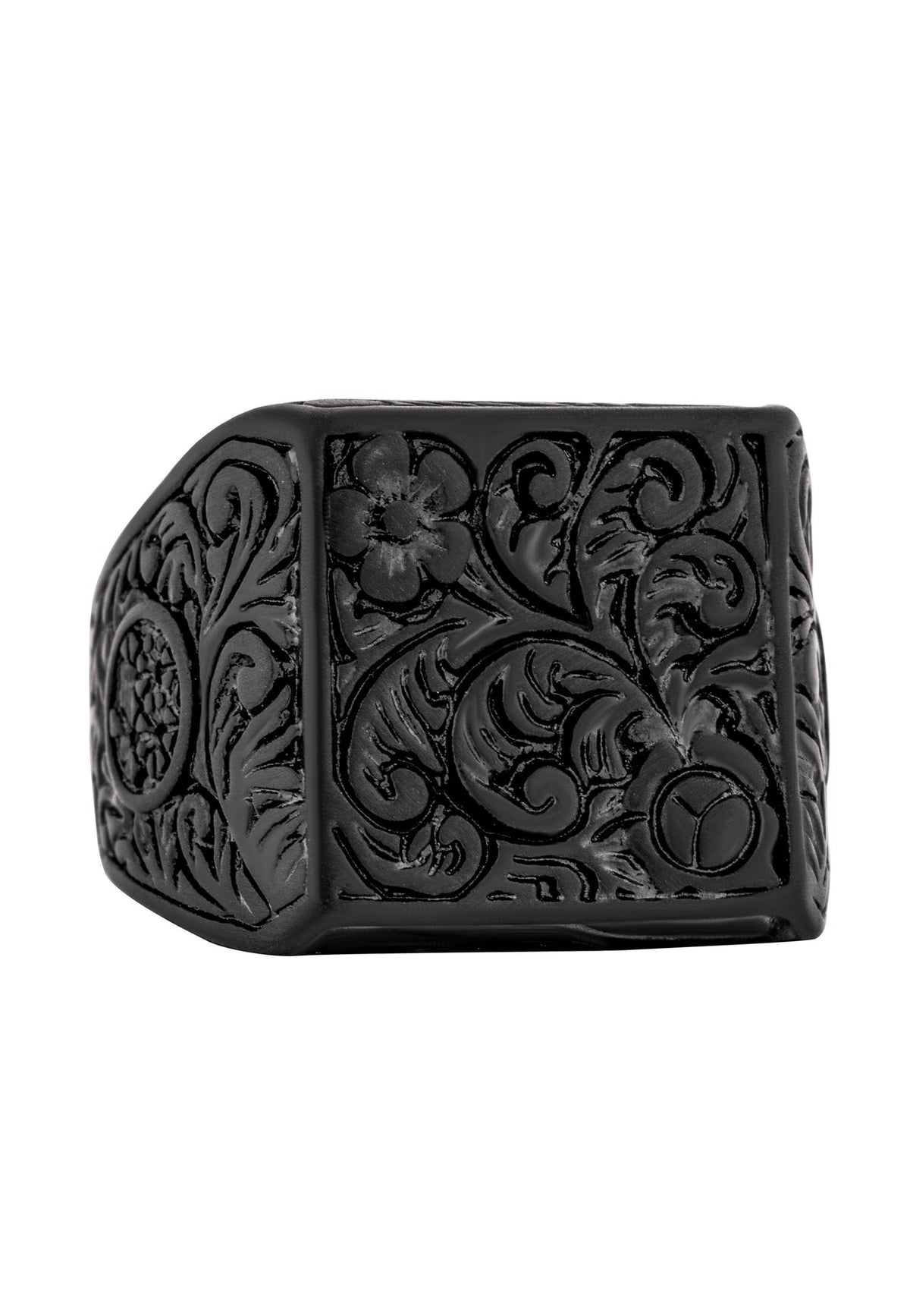 Floral Ring Matte Black