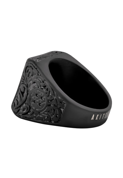Floral Ring Matte Black