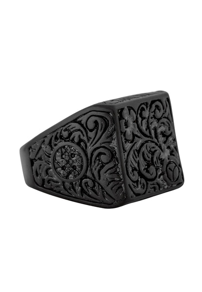 Floral Ring Matte Black