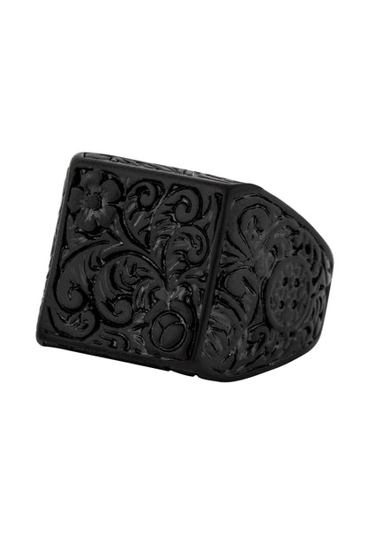 Floral Ring Matte Black