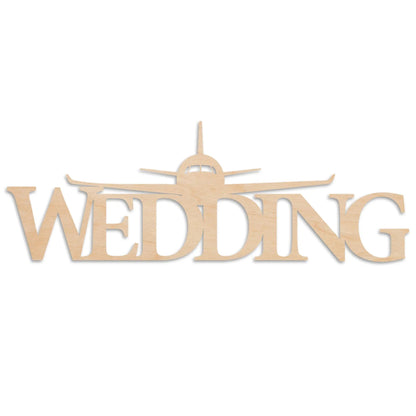 Großes Flugzeug "Wedding" Holzschild