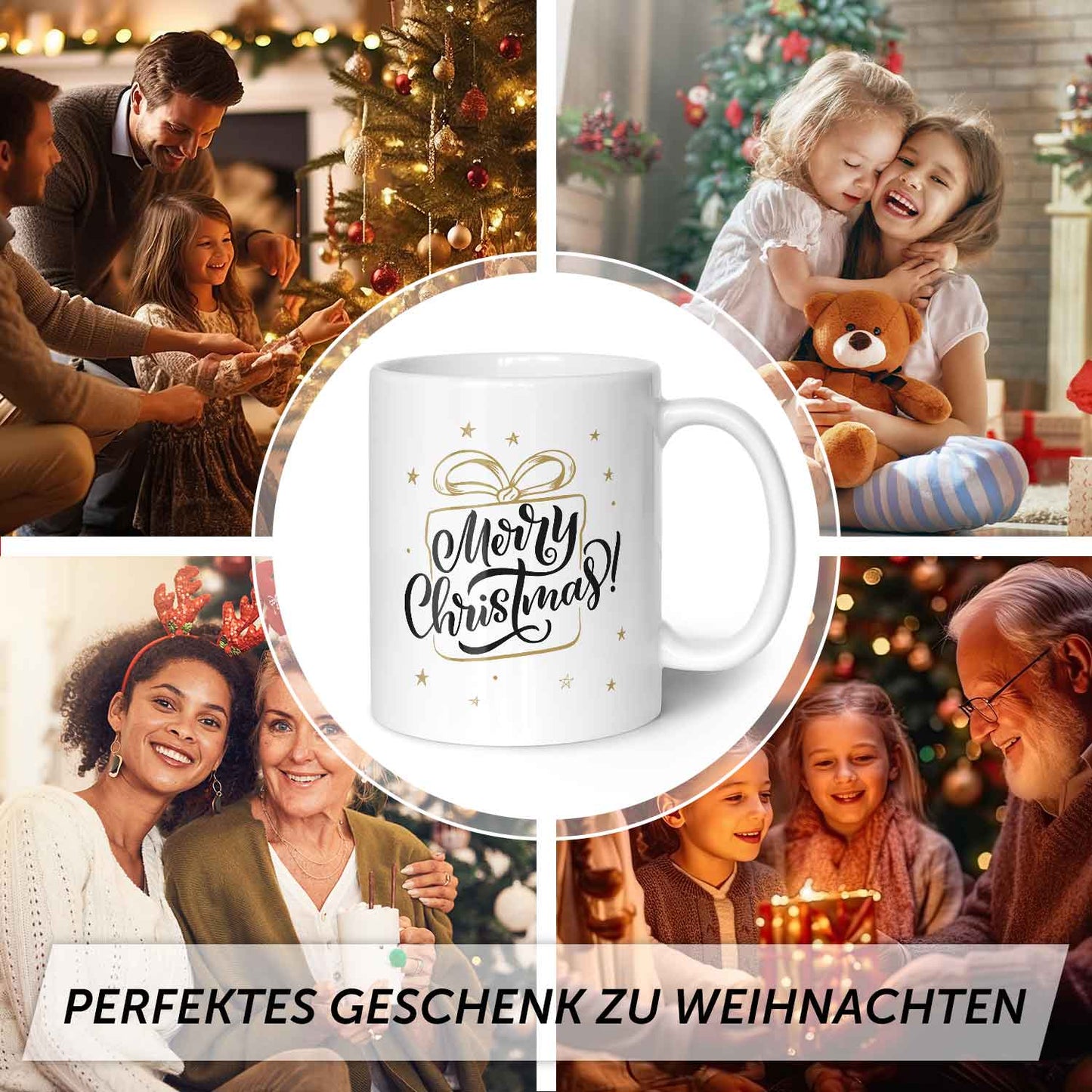 Bedruckte Tasse mit Weihnachtsmotiv im Weihnachtsgeschenk Design