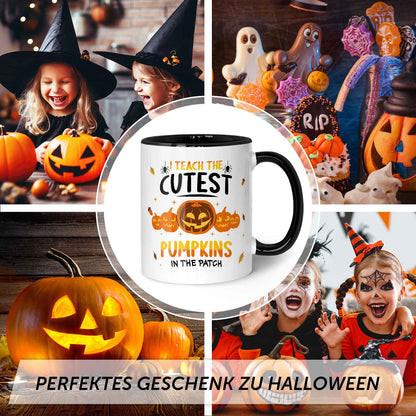 Bedruckte Tasse mit Spruch I teach the cutest Pumpkins