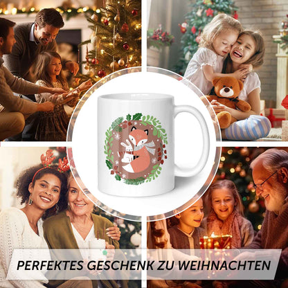 Bedruckte Tasse mit Weihnachtsmotiv - Winterfuchs