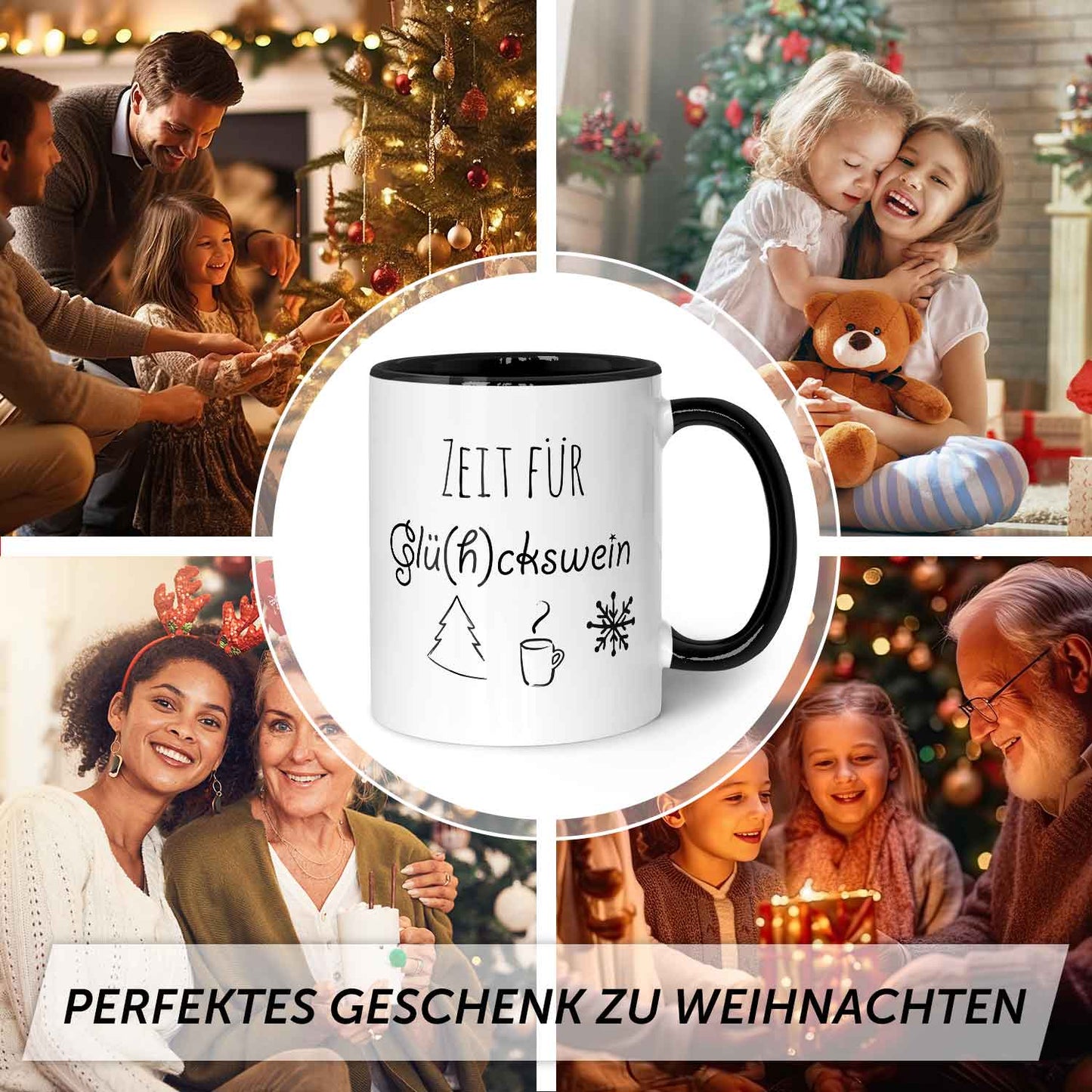 Bedruckte Tasse mit Weihnachtsmotiv - Zeit für Glühckswein