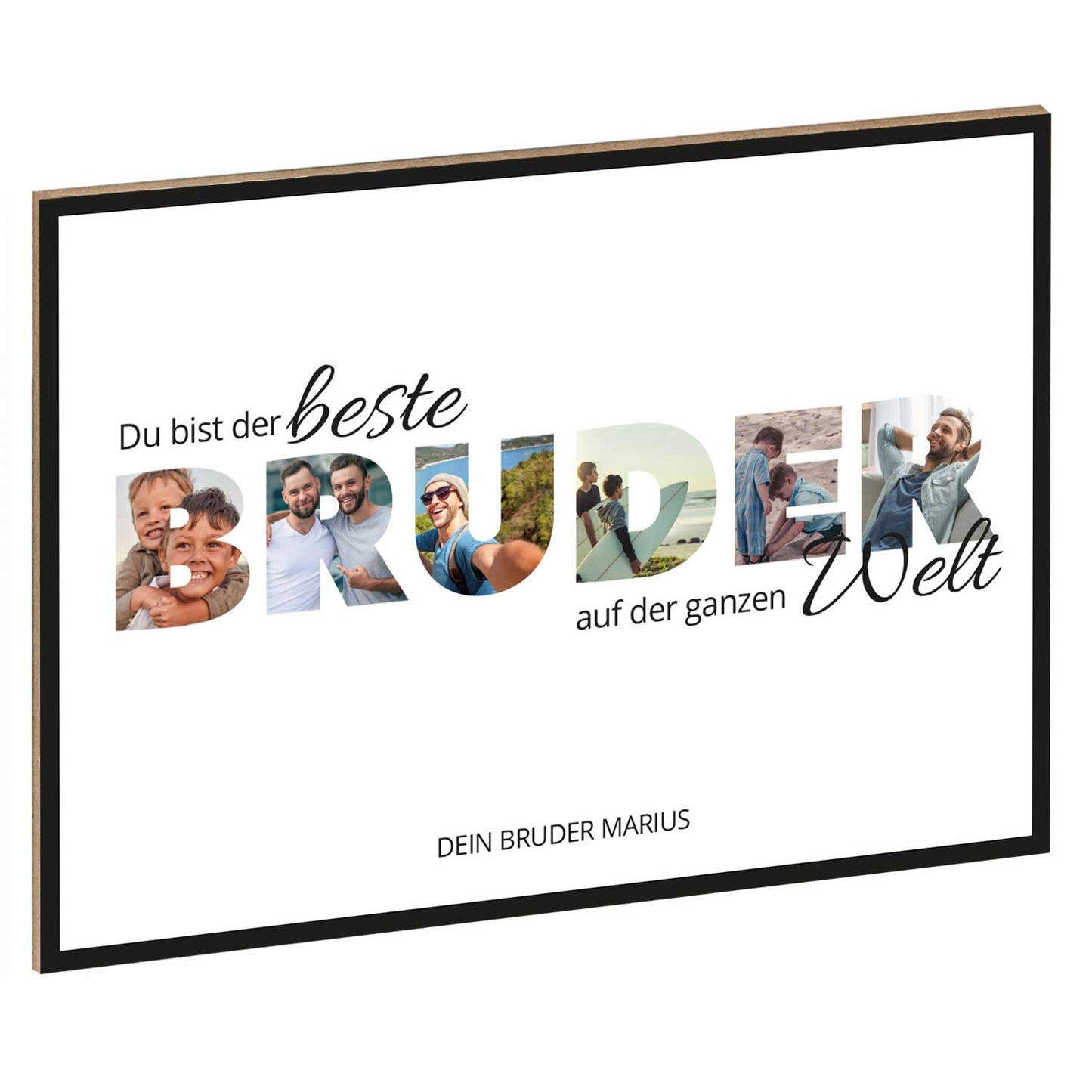 Holzschild mit Foto - Familie - Fotoschriftzug mit Namen zum Selbstgestalten