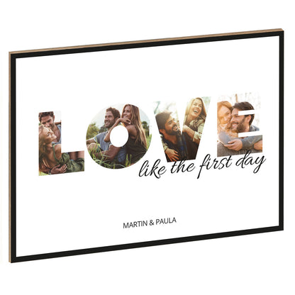 Holzschild mit Foto - Love - Fotoschriftzug mit Namen zum Selbstgestalten