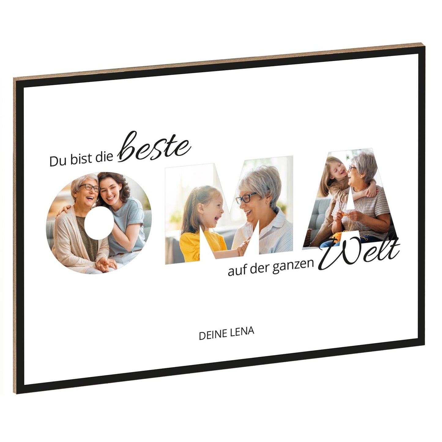 Holzschild mit Foto - Familie - Fotoschriftzug mit Namen zum Selbstgestalten
