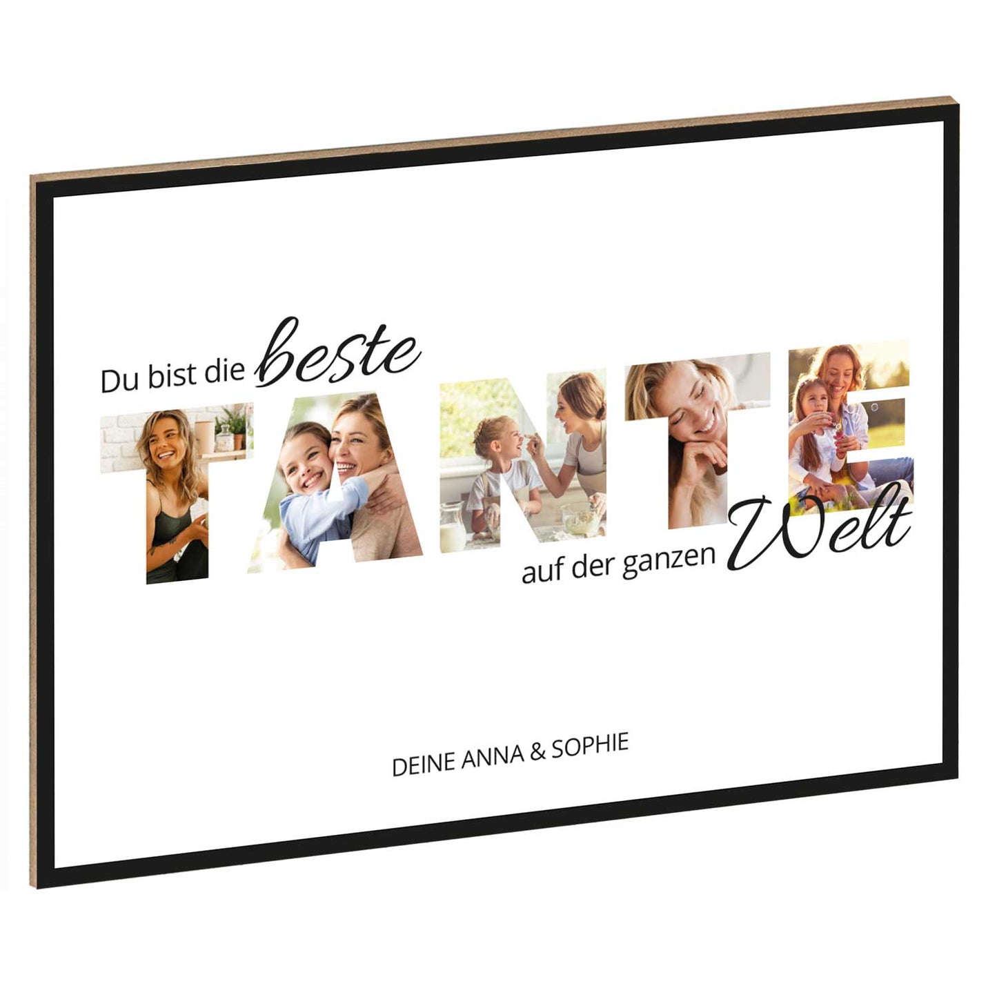 Holzschild mit Foto - Familie - Fotoschriftzug mit Namen zum Selbstgestalten