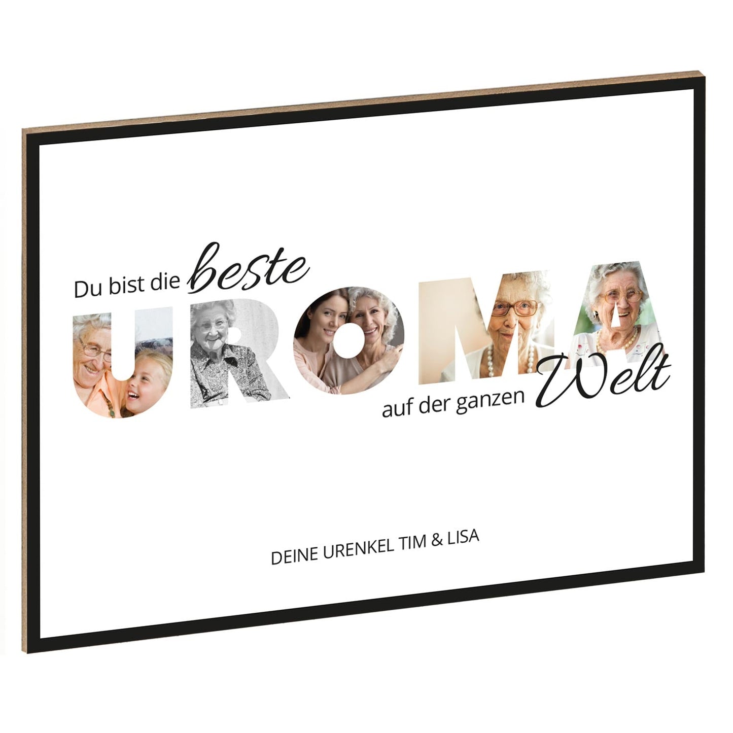 Holzschild mit Foto - Familie - Fotoschriftzug mit Namen zum Selbstgestalten