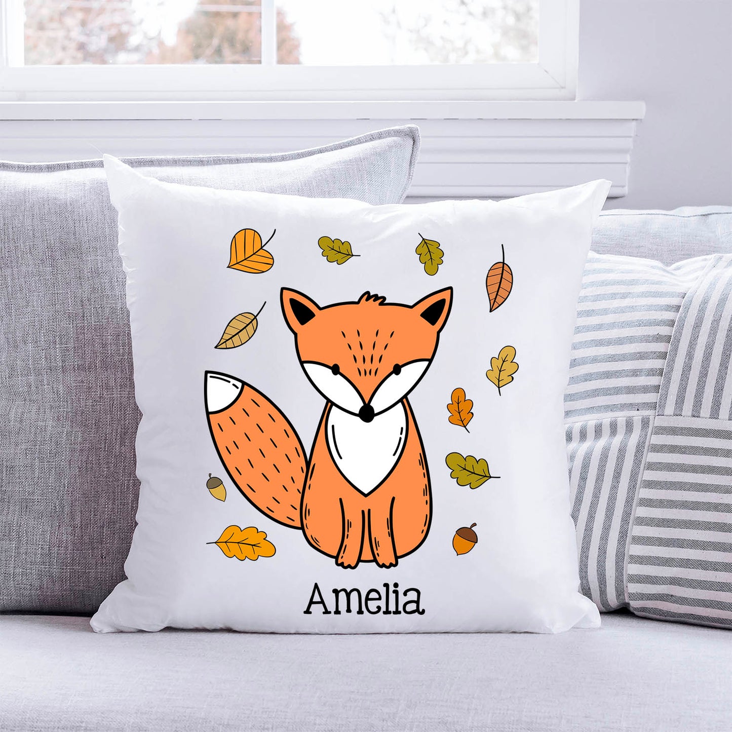 Bedrucktes Kissen mit Spruch Fox Autumn