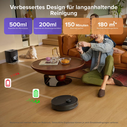 Roborock Q10 S5+ Set Saug- und Wischroboter mit Auto-Entleerungsstation mit zwei zusätzlichen Staubbeuteln