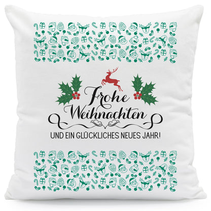 Kissen mit Weihnachtsmotiv - Frohe Weihnachten und neues Jahr - Weihnachtsdeko - Für Sie & Ihn