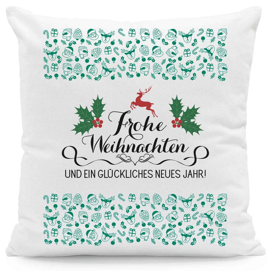 Kissen mit Weihnachtsmotiv - Frohe Weihnachten und neues Jahr - Weihnachtsdeko - Für Sie & Ihn