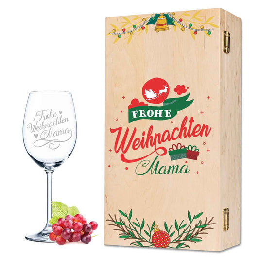 Leonardo Weinglas mit Gravur "Frohe Weihnachten Mama"