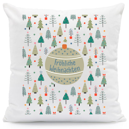 Kissen mit Weihnachtsmotiv - Fröhliche Weihnachten - Weihnachtsdeko - Geschenke für Frauen & Männer