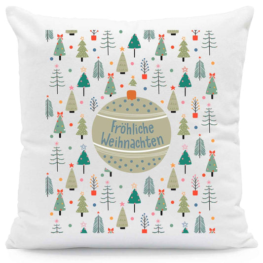 Kissen mit Weihnachtsmotiv - Fröhliche Weihnachten - Weihnachtsdeko - Geschenke für Frauen & Männer