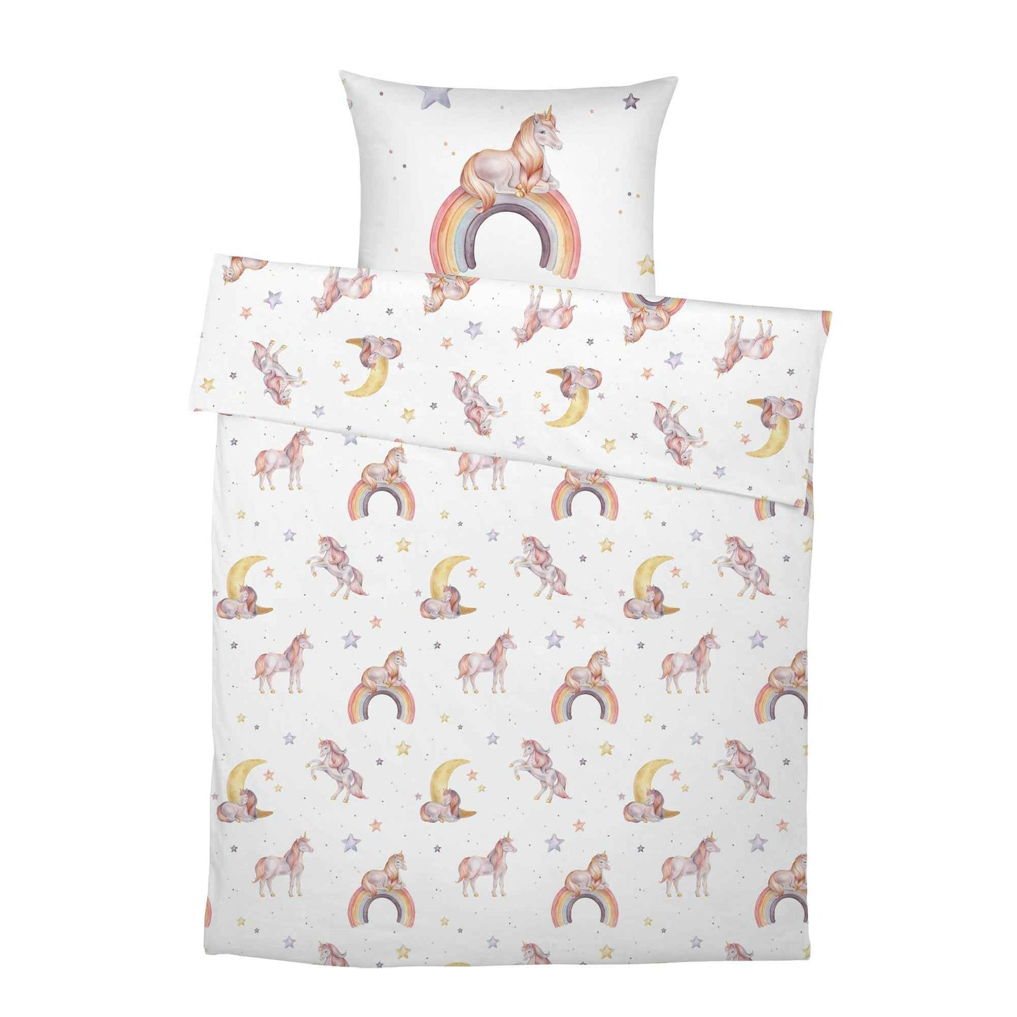 "Regenbogen Einhorn" Premium Kinderbettwäsche