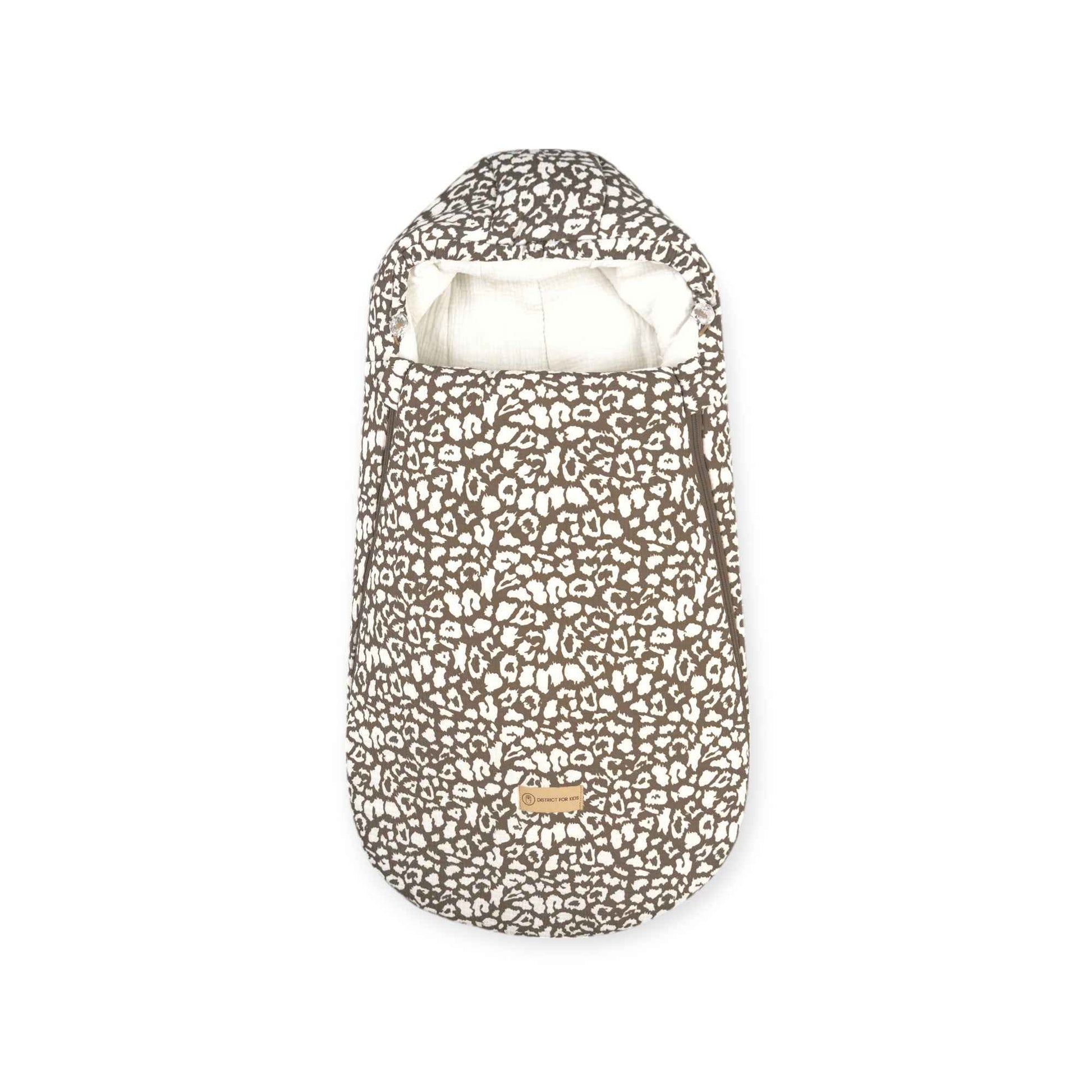 Winterußsack Musselin Leopard für Kinderwagen Autoschale